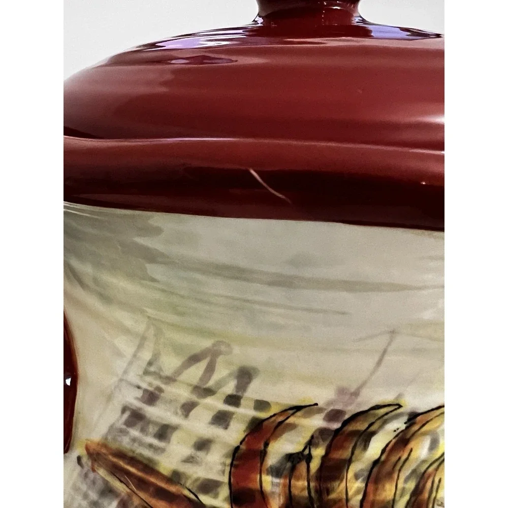 Le Rooster Canister Farmhouse Country Chic Cottagecore‎ Primitive Cookie Jar 10